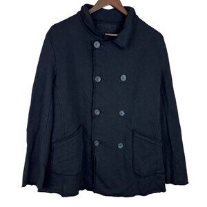 Frank & Eileen Belfast Women's Peacoat Sweatshirt Black  Fleece Coat Medium